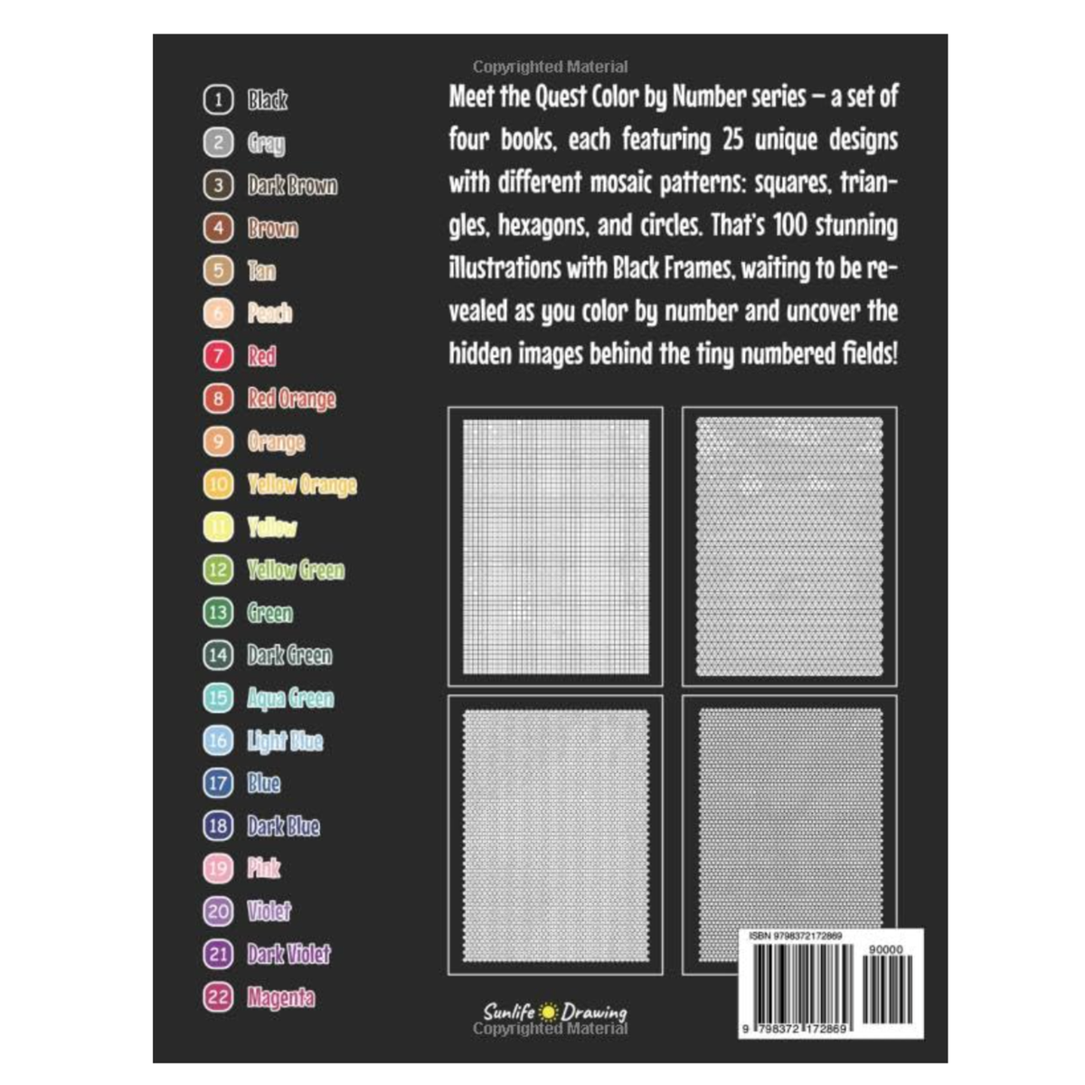HueCell™ - 100 Quest Color By Number Mysteries Book