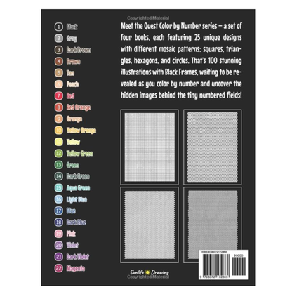 HueCell™ - 100 Quest Color By Number Mysteries Book