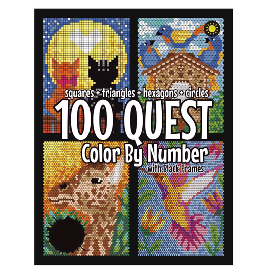 HueCell™ - 100 Quest Color By Number Mysteries Book